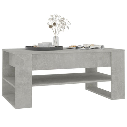 vidaXL Table basse gris béton 102x55x45 cm Aggloméré