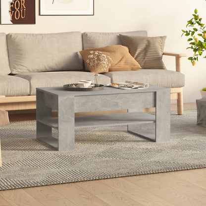 vidaXL Table basse gris béton 102x55x45 cm Aggloméré