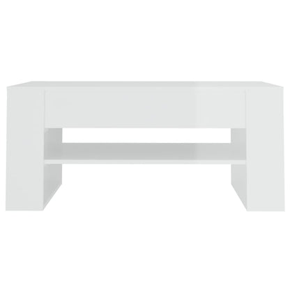 vidaXL Couchtisch Hochglanz-Weiß 102x55x45 cm Holzwerkstoff