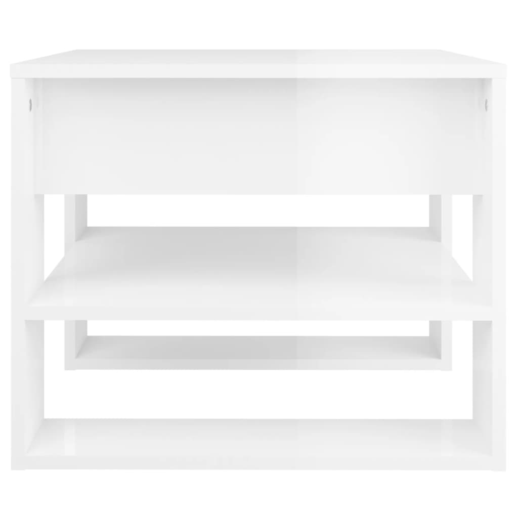 vidaXL Couchtisch Hochglanz-Weiß 55,5x55x45 cm Holzwerkstoff