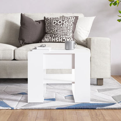 vidaXL Couchtisch Hochglanz-Weiß 55,5x55x45 cm Holzwerkstoff