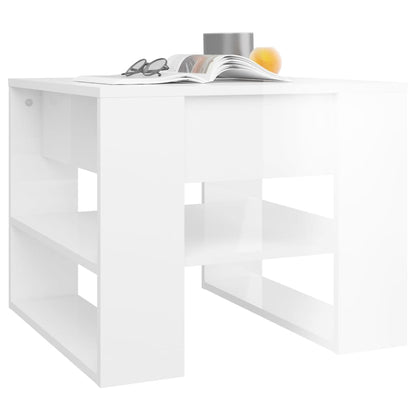 vidaXL Couchtisch Hochglanz-Weiß 55,5x55x45 cm Holzwerkstoff