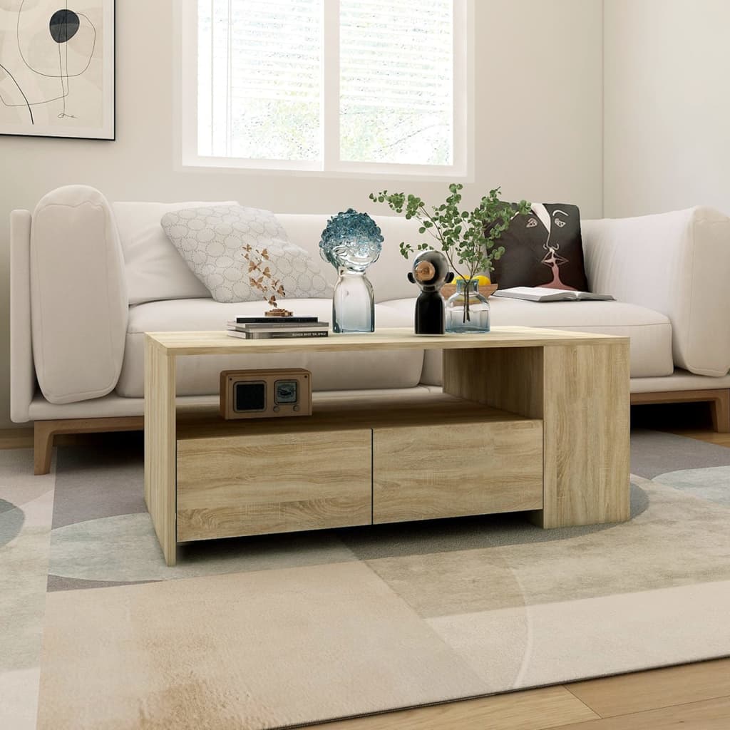 vidaXL Couchtisch Sonoma-Eiche 102x55x42 cm Holzwerkstoff