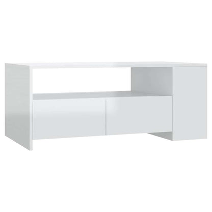 vidaXL Couchtisch Hochglanz-Weiß 102x55x42 cm Holzwerkstoff