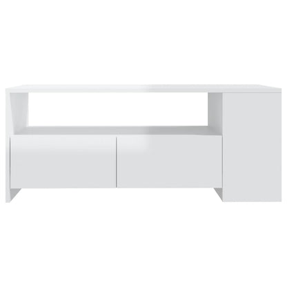 vidaXL Couchtisch Hochglanz-Weiß 102x55x42 cm Holzwerkstoff