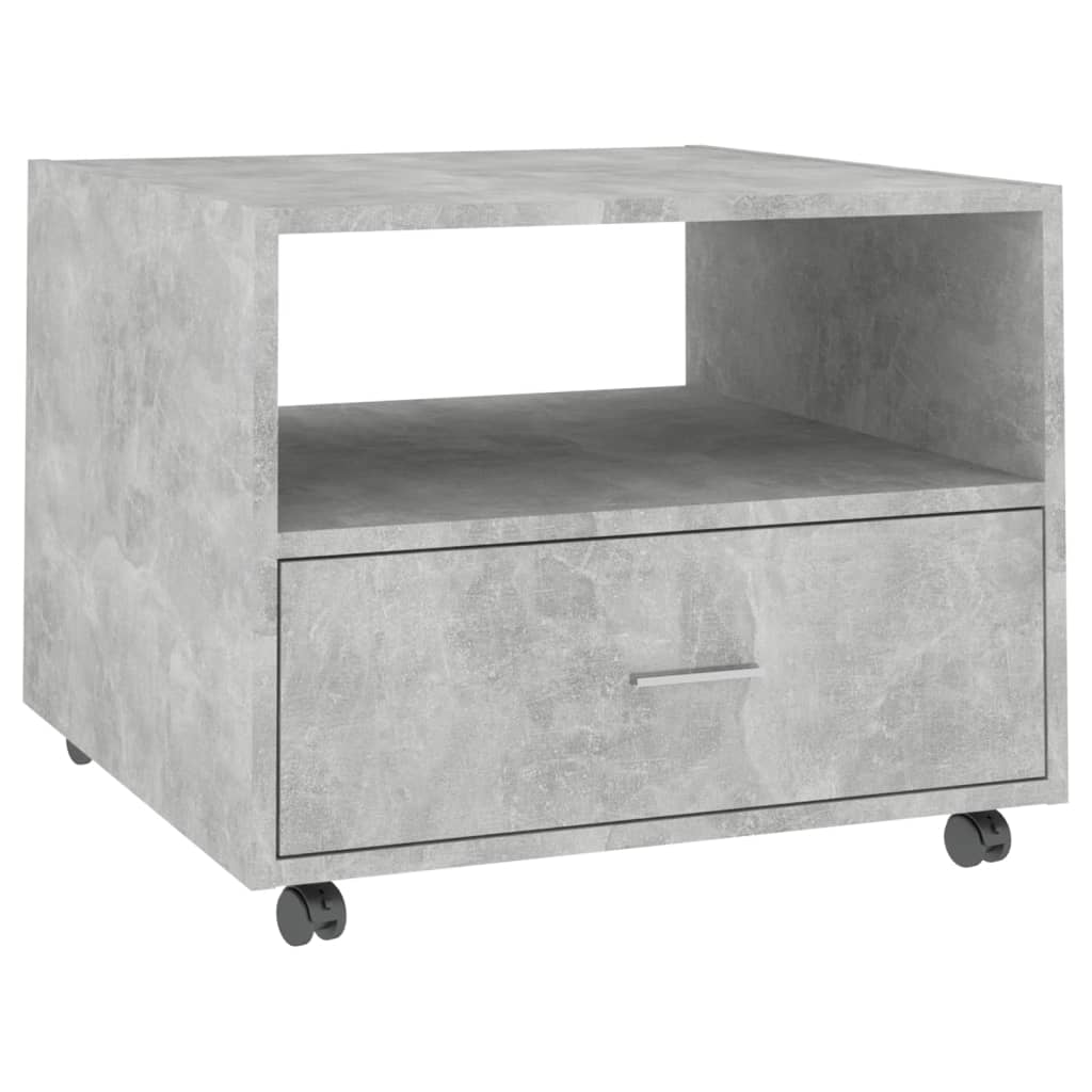 vidaXL Table basse gris béton 55x55x40 cm aggloméré