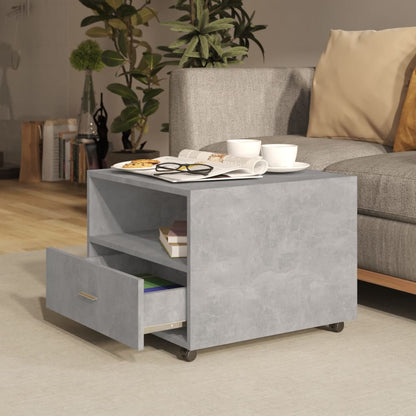 vidaXL Table basse gris béton 55x55x40 cm aggloméré