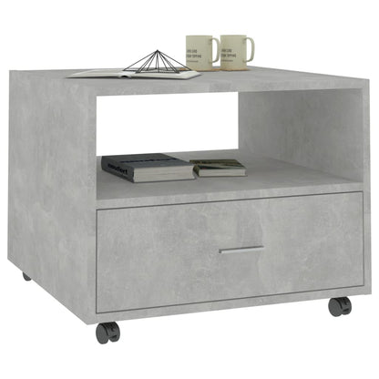 vidaXL Table basse gris béton 55x55x40 cm aggloméré