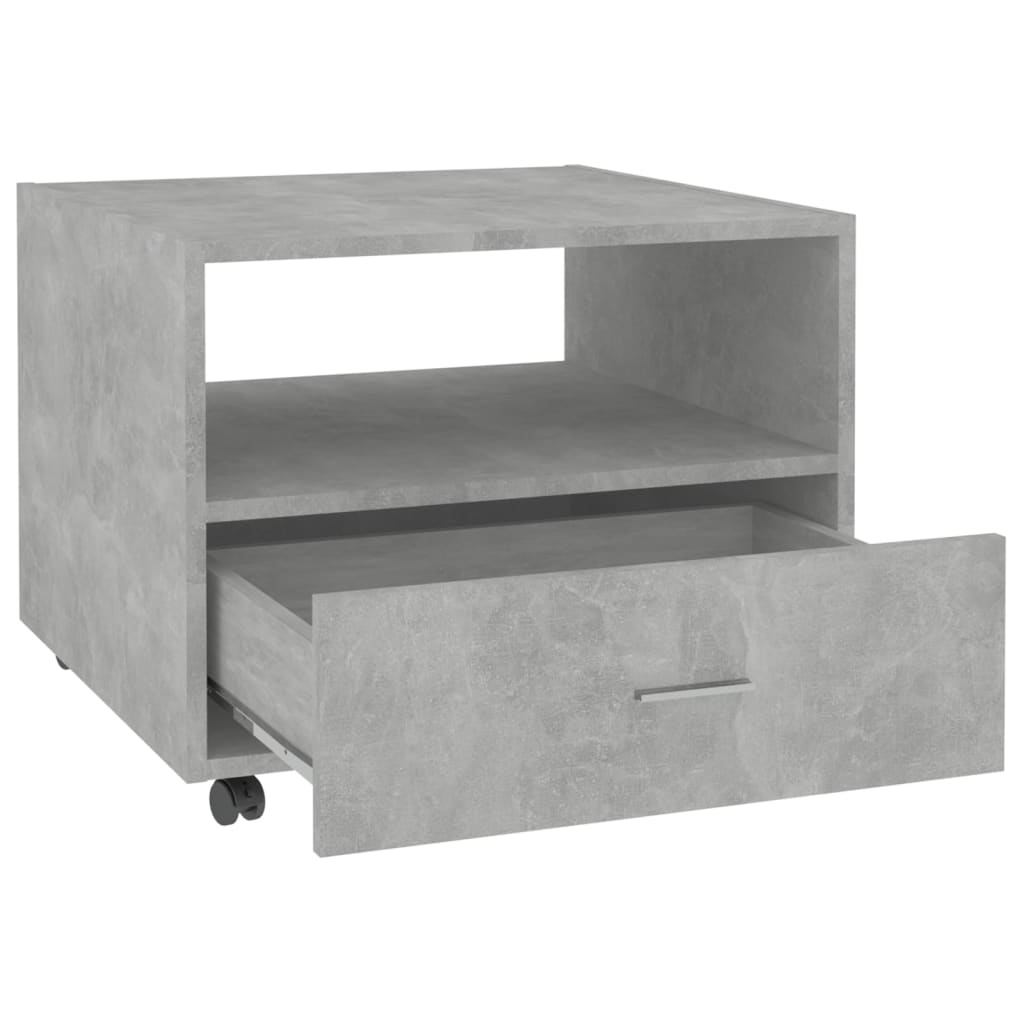 vidaXL Table basse gris béton 55x55x40 cm aggloméré
