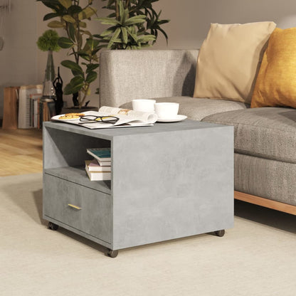 vidaXL Table basse gris béton 55x55x40 cm aggloméré