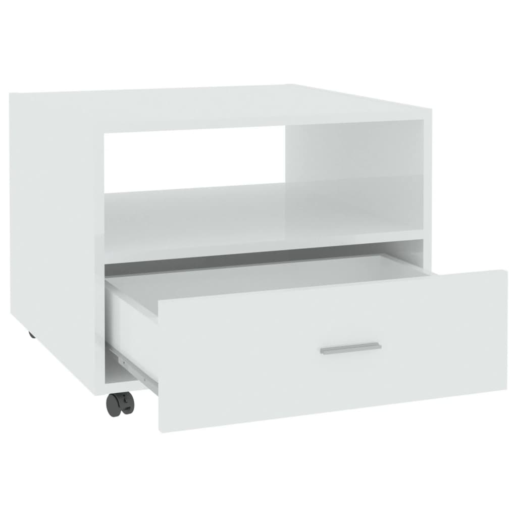 vidaXL Couchtisch Hochglanz-Weiß 55x55x40 cm Holzwerkstoff