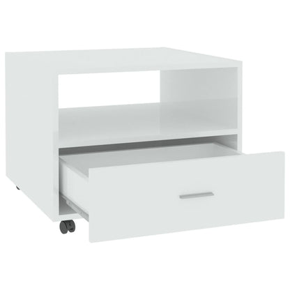 vidaXL Couchtisch Hochglanz-Weiß 55x55x40 cm Holzwerkstoff