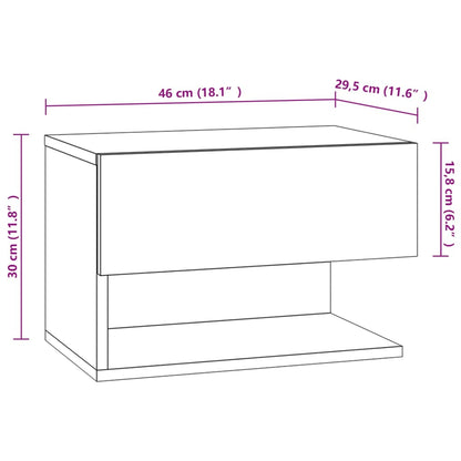 vidaXL Tables de chevet murales 2 pcs Blanc