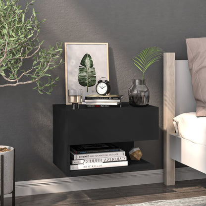 vidaXL Tables de chevet murales 2 pcs Noir