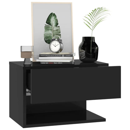 vidaXL Tables de chevet murales 2 pcs Noir