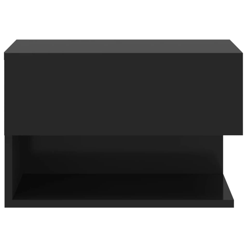 vidaXL Tables de chevet murales 2 pcs Noir