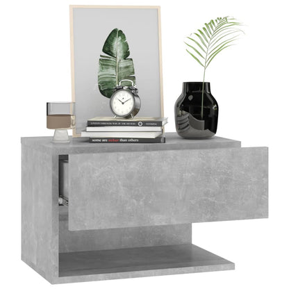 vidaXL Table de chevet murale gris béton