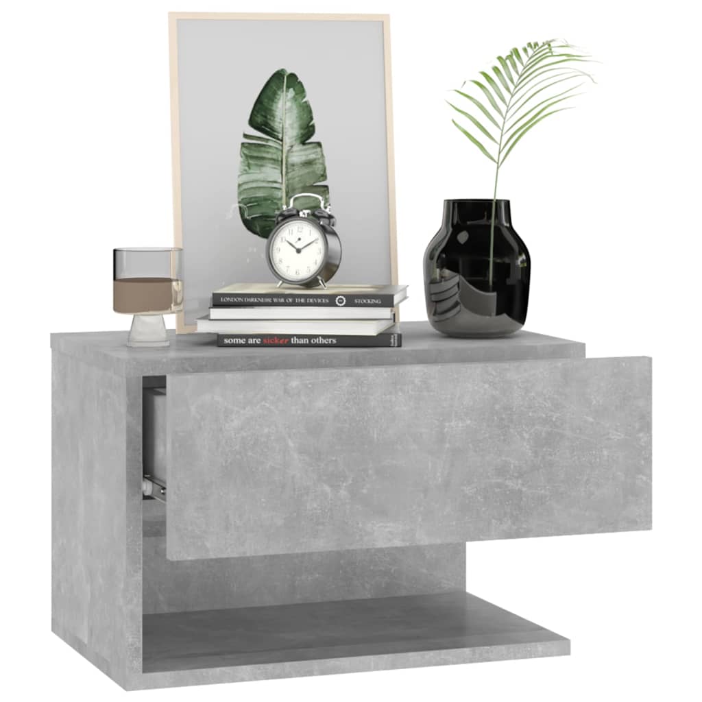 vidaXL Tables de chevet murales 2 pcs Gris béton