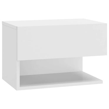 vidaXL Table de chevet murale blanc brillant