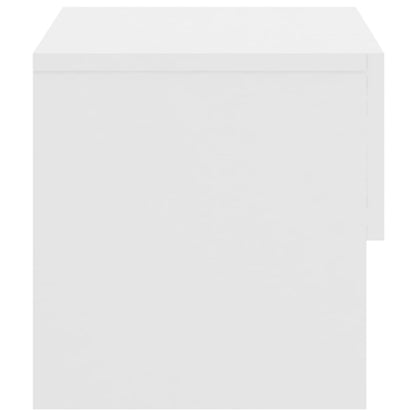 vidaXL Table de chevet murale blanc brillant