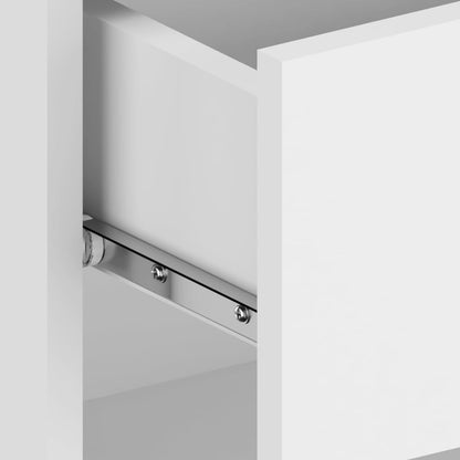vidaXL Table de chevet murale blanc brillant