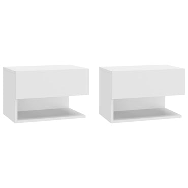 vidaXL Tables de chevet murales 2 pcs Blanc brillant