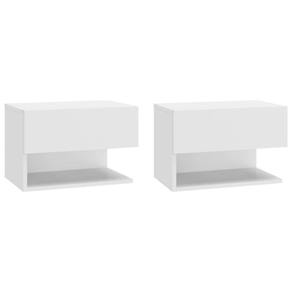 vidaXL Tables de chevet murales 2 pcs Blanc brillant