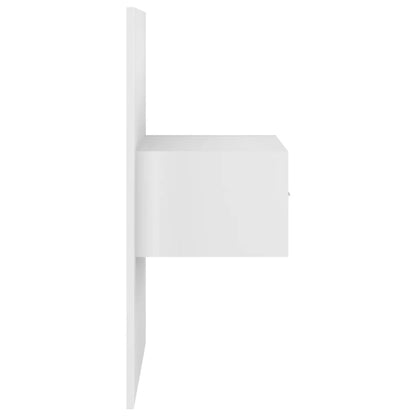 vidaXL Table de chevet murale Blanc