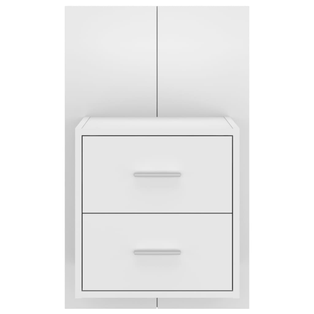 vidaXL Tables de chevet murales 2 pcs Blanc brillant