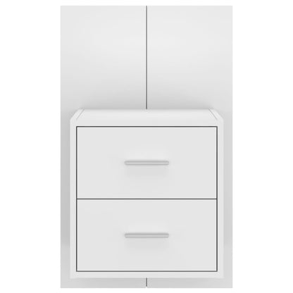 vidaXL Tables de chevet murales 2 pcs Blanc brillant