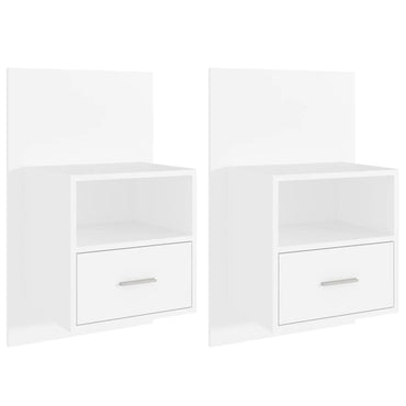 vidaXL Tables de chevet murales 2 pcs Blanc