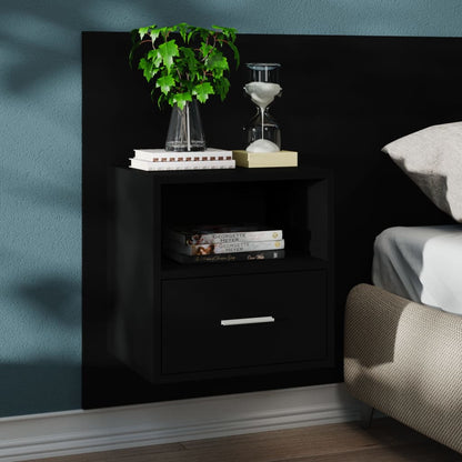 vidaXL Chevet mural noir