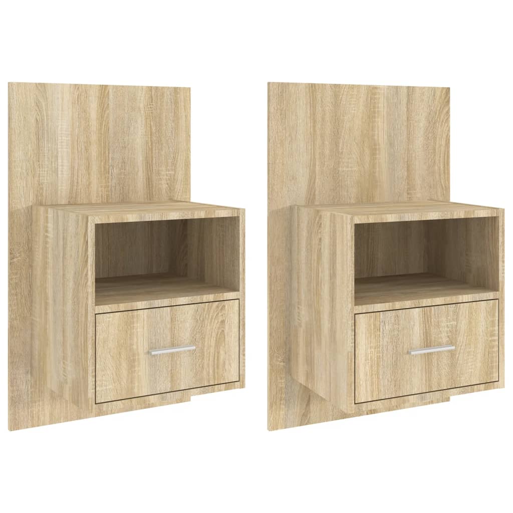 vidaXL Tables de chevet murales 2 pcs Chêne sonoma