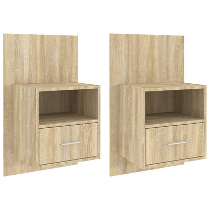 vidaXL Tables de chevet murales 2 pcs Chêne sonoma