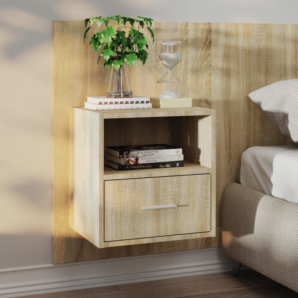 vidaXL Tables de chevet murales 2 pcs Chêne sonoma