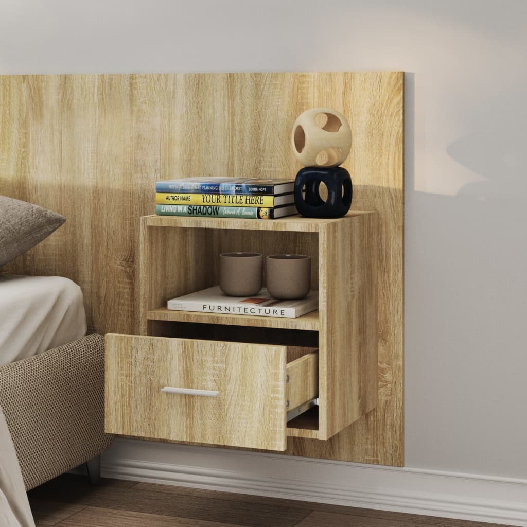 vidaXL Tables de chevet murales 2 pcs Chêne sonoma