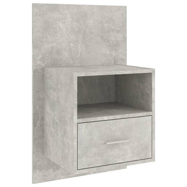 vidaXL Table de chevet murale gris béton