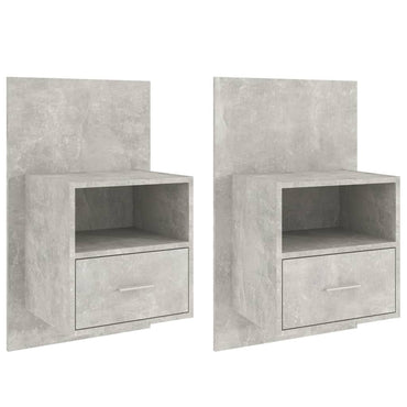 vidaXL Tables de chevet murales 2 pcs Gris béton