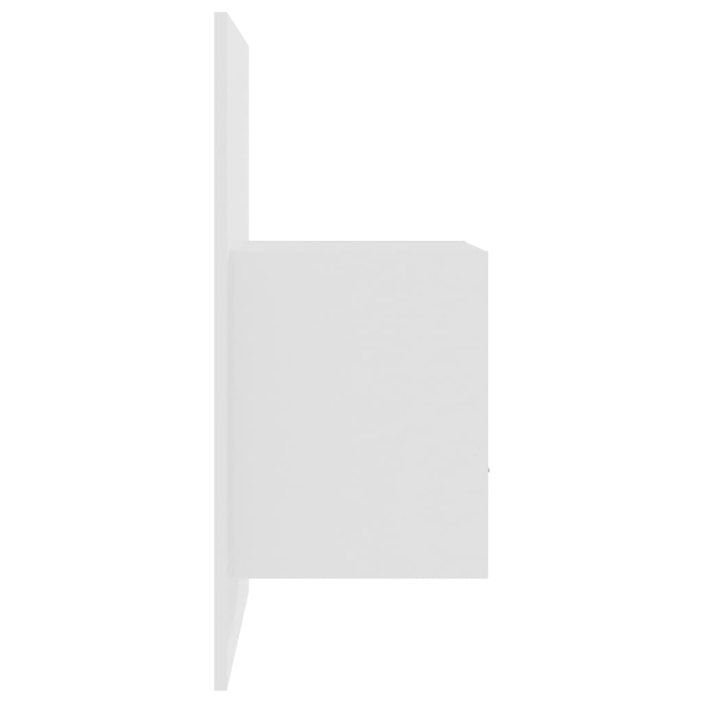 vidaXL Tables de chevet murales 2 pcs Blanc brillant