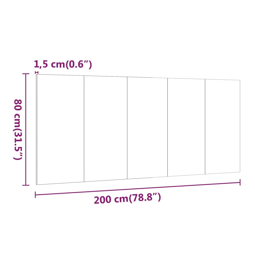 vidaXL Kopfteil Hochglanz-Weiß 200x1,5x80 cm Holzwerkstoff