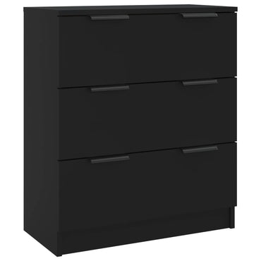 vidaXL Commode noire 60x30x70 cm en bois d'ingénierie