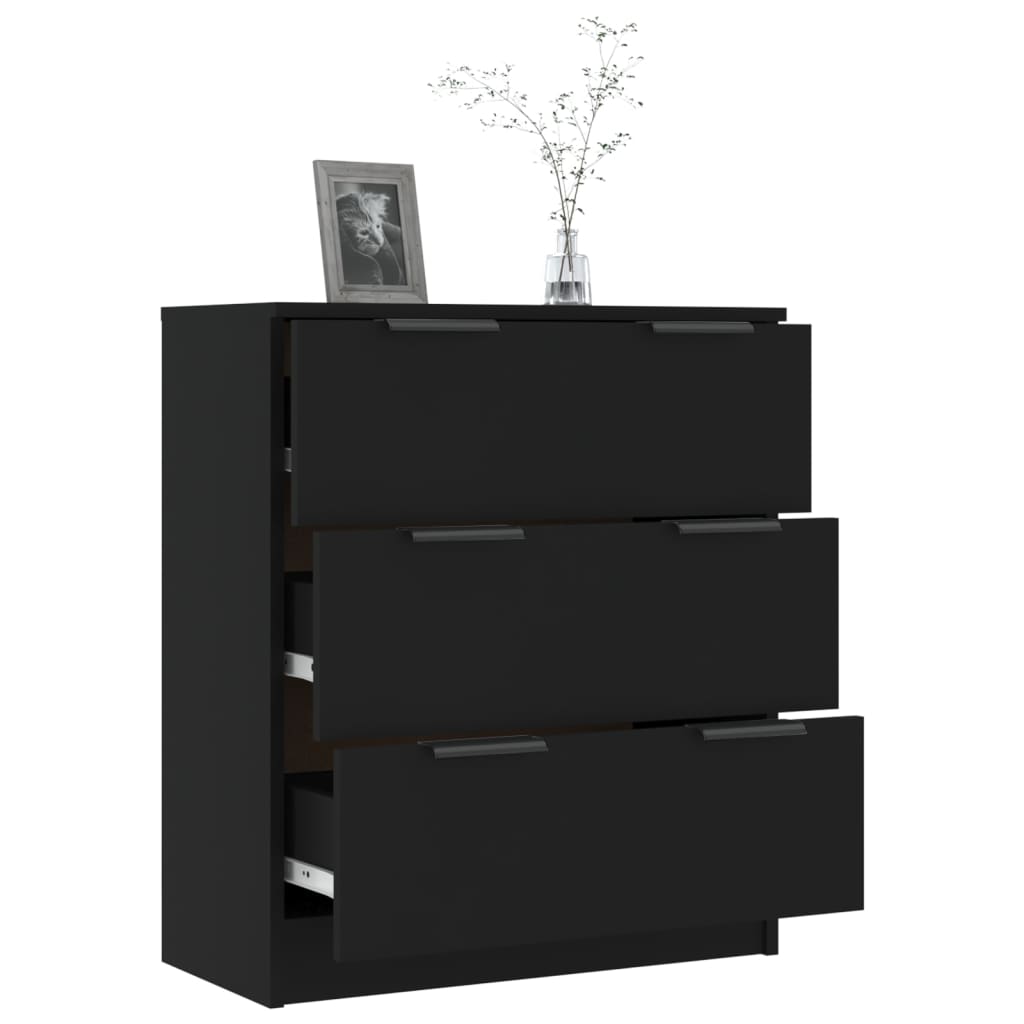vidaXL Sideboard Schwarz 60x30x70 cm Holzwerkstoff