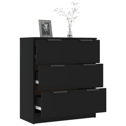 vidaXL Sideboard Schwarz 60x30x70 cm Holzwerkstoff