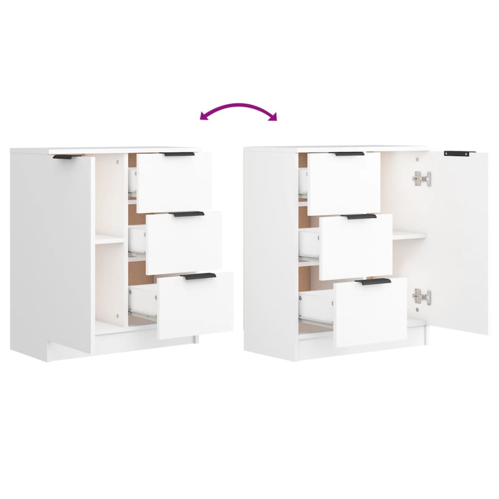 vidaXL Buffet blanc 60x30x70 cm en bois d'ingénierie