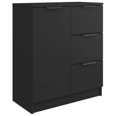 vidaXL Commode noire 60x30x70 cm en bois d'ingénierie