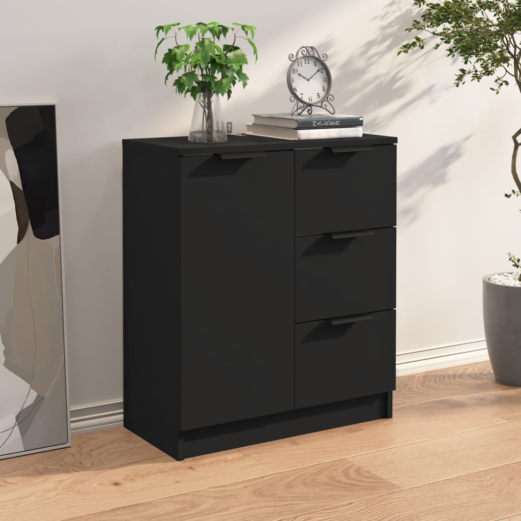 vidaXL Sideboard Schwarz 60x30x70 cm Holzwerkstoff