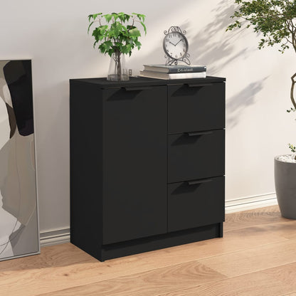 vidaXL Sideboard Schwarz 60x30x70 cm Holzwerkstoff