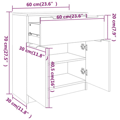 vidaXL Sideboard Weiß 60x30x70 cm Holzwerkstoff