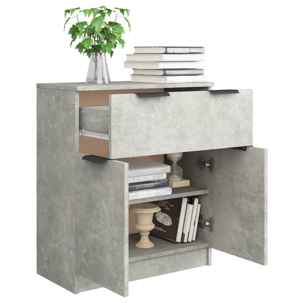 vidaXL Buffet bas Gris béton 60x30x70 cm Bois d'ingénierie