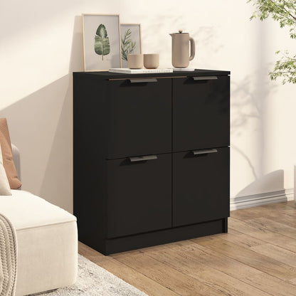 vidaXL Sideboard Schwarz 60x30x70 cm Holzwerkstoff
